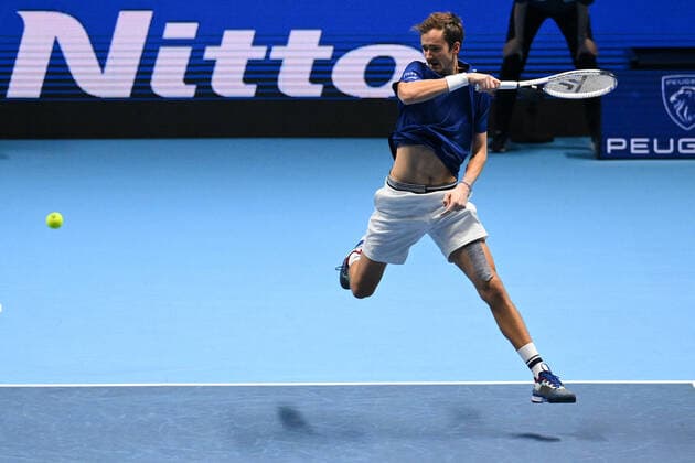 Photo Marco Alpozzi LaPresse November 20, 2021 Turin (Italy) Tennis Nitto ATP, Tennis Herren Finals - men s singles - Daniil Medvedev Vs Casper Ruud In the pic: Daniil Medvedev (Russia)  Copyright: xMarcoxAlpozzi LaPressex