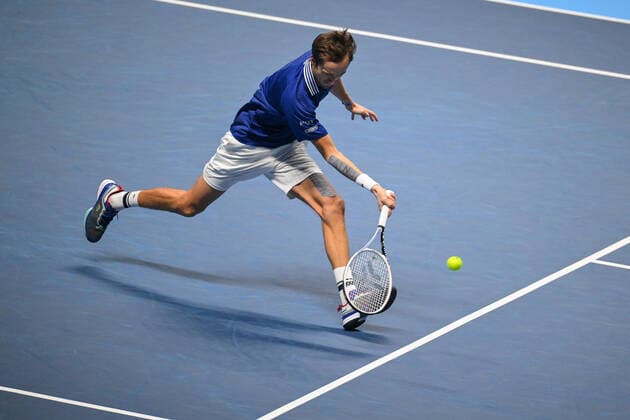 Photo Marco Alpozzi LaPresse November 20, 2021 Turin (Italy) Tennis Nitto ATP, Tennis Herren Finals - men s singles - Daniil Medvedev Vs Casper Ruud In the pic: Daniil Medvedev (Russia)  Copyright: xMarcoxAlpozzi LaPressex
