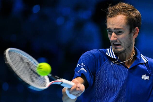 Photo Marco Alpozzi LaPresse November 20, 2021 Turin (Italy) Tennis Nitto ATP, Tennis Herren Finals - men s singles - Daniil Medvedev Vs Casper Ruud In the pic: Daniil Medvedev (Russia)  Copyright: xMarcoxAlpozzi LaPressex
