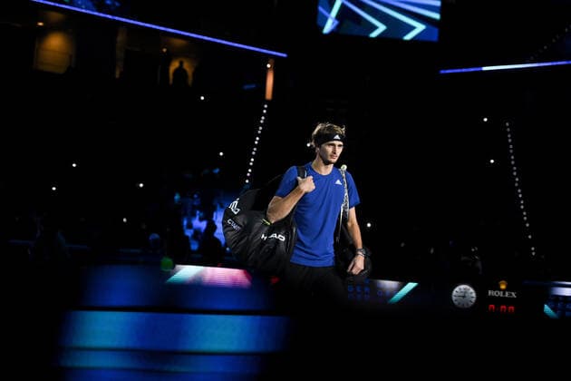 Photo Marco Alpozzi LaPresse November 20, 2021 Turin (Italy) Tennis Nitto ATP, Tennis Herren Finals - men s singles - Novak Djokovic Vs Alexander Zverev In the pic: Alexander Zverev (Germany)  Copyright: xMarcoxAlpozzi LaPressex