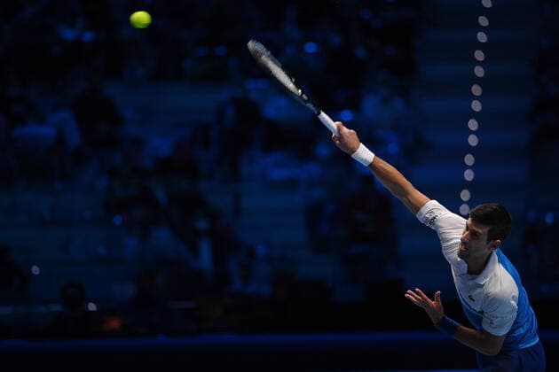 Photo Marco Alpozzi LaPresse November 20, 2021 Turin (Italy) Tennis Nitto ATP, Tennis Herren Finals - men s singles - Novak Djokovic Vs Alexander Zverev In the pic: Novak Djokovic  Copyright: xMarcoxAlpozzi LaPressex