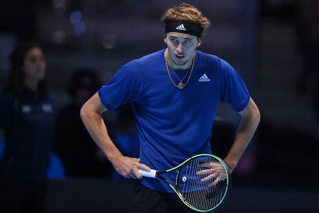 Photo Marco Alpozzi LaPresse November 20, 2021 Turin (Italy) Tennis Nitto ATP, Tennis Herren Finals - men s singles - Novak Djokovic Vs Alexander Zverev In the pic: Alexander Zverev (Germany)  Copyright: xMarcoxAlpozzi LaPressex