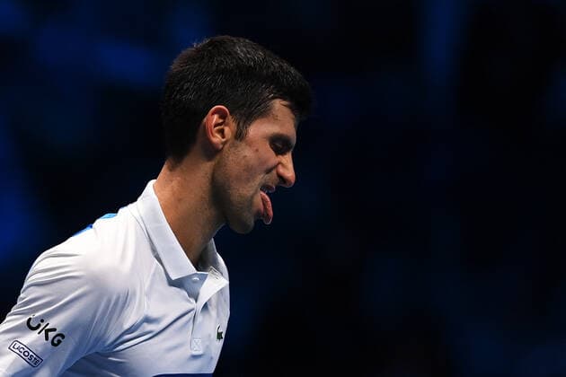 Photo Marco Alpozzi LaPresse November 20, 2021 Turin (Italy) Tennis Nitto ATP, Tennis Herren Finals - men s singles - Novak Djokovic Vs Alexander Zverev In the pic: Novak Djokovic  Copyright: xMarcoxAlpozzi LaPressex