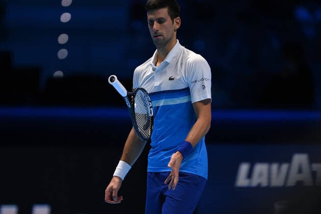 Photo Marco Alpozzi LaPresse November 20, 2021 Turin (Italy) Tennis Nitto ATP, Tennis Herren Finals - men s singles - Novak Djokovic Vs Alexander Zverev In the pic: Novak Djokovic  Copyright: xMarcoxAlpozzi LaPressex