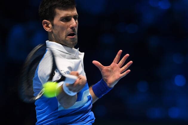 Photo Marco Alpozzi LaPresse November 20, 2021 Turin (Italy) Tennis Nitto ATP, Tennis Herren Finals - men s singles - Novak Djokovic Vs Alexander Zverev In the pic: Novak Djokovic  Copyright: xMarcoxAlpozzi LaPressex