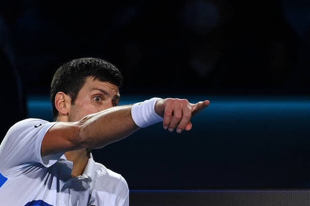 Photo Marco Alpozzi LaPresse November 20, 2021 Turin (Italy) Tennis Nitto ATP, Tennis Herren Finals - men s singles - Novak Djokovic Vs Alexander Zverev In the pic: Novak Djokovic  Copyright: xMarcoxAlpozzi LaPressex