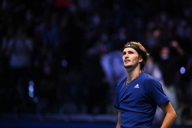 Photo Marco Alpozzi LaPresse November 20, 2021 Turin (Italy) Tennis Nitto ATP, Tennis Herren Finals - men s singles - Novak Djokovic Vs Alexander Zverev In the pic: Alexander Zverev (Germany)  Copyright: xMarcoxAlpozzi LaPressex
