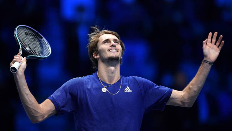 November 21, 2021, TURIN, Italia: Alexander Zverev of Germany celebrates after winning the match against Novak Djokovic of Serbia at the Nitto ATP, Tennis Herren Finals in Turin, Italy, 20 November 2021.ANSA ALESSANDRO DI MARCO Tennis: Nitto ATP Finals in Turin  - ZUMAa110 20211121_zaf_a110_003 Copyright: xAlessandroxDixMarcox