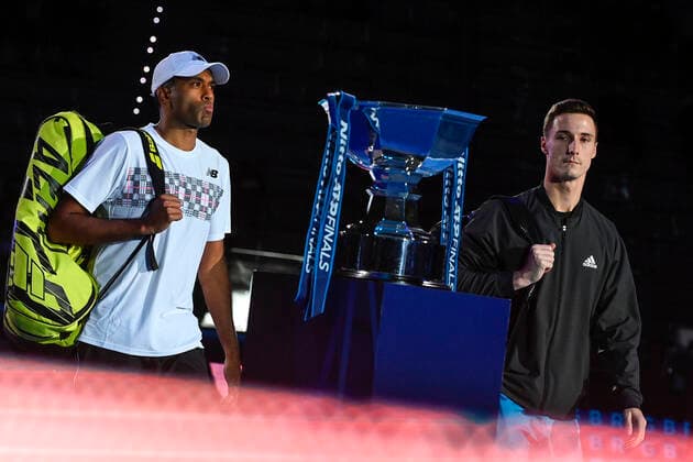 Photo Marco Alpozzi LaPresse November 21, 2021 Turin (Italy) Tennis Nitto ATP, Tennis Herren Finals - men s doubles - Finals Herbert Mahut Vs Ram Salisbury In the pic: Joe Salisbury (Great Britain)Rajeev Ram (USA)  Copyright: xMarcoxAlpozzi LaPressex