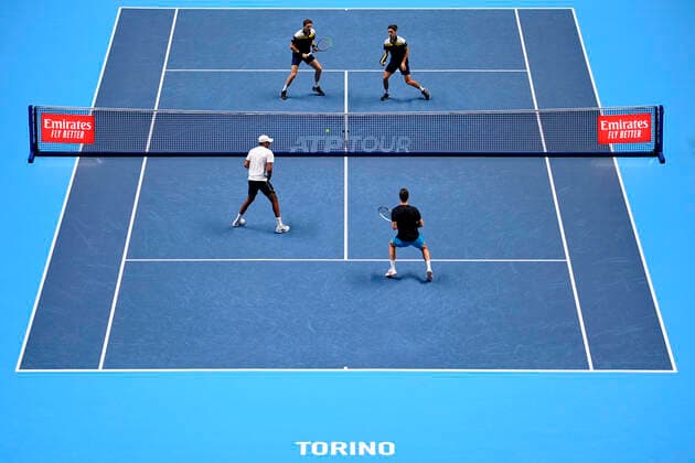 Photo Marco Alpozzi LaPresse November 21, 2021 Turin (Italy) Tennis Nitto ATP, Tennis Herren Finals - men s doubles - Finals Herbert Mahut Vs Ram Salisbury In the pic: Pierre-Hugues Herbert (France)Nicolas Mahut (France)Joe Salisbury (Great Britain)Rajeev Ram (USA)  Copyright: xMarcoxAlpozzi LaPressex