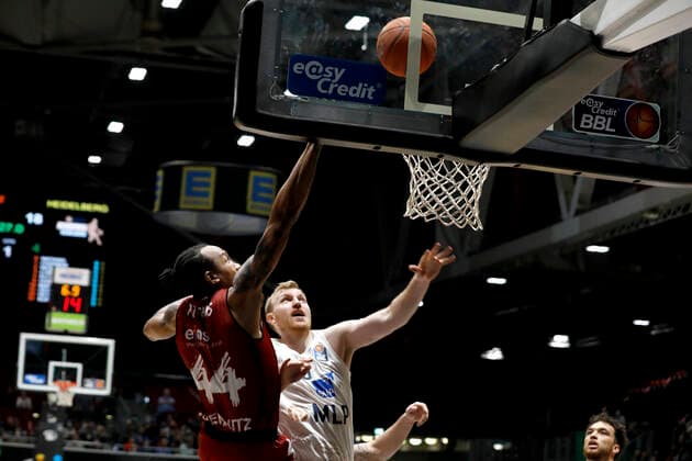 21.11.2021, easyCredit Basketball Bundesliga, BBL, Saison 2021 2022, Herren, Chemnitz Niners - MLP Academics Heidelberg Darion Atkins, Niners Chemnitz Chemnitz Messe Chemnitz Sachsen Germany