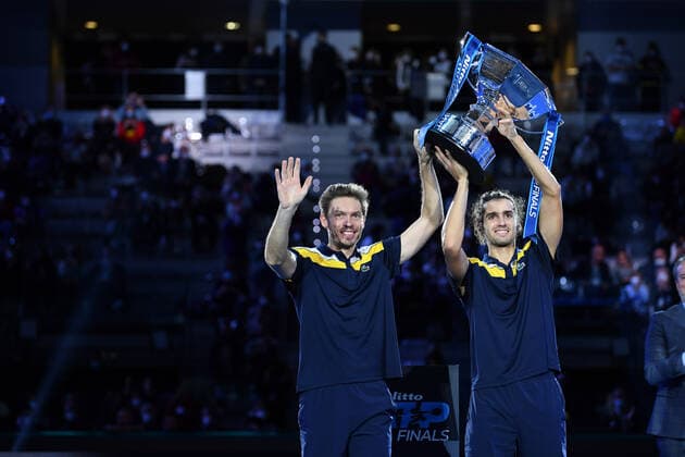 Nicolas Mahut and Pierre Hugues Herbert wins the Nitto ATP, Tennis Herren finals 2021 TENNIS : Nitto ATP finals 2021 - 21 11 2021 AntoineCouvercelle Panoramic 