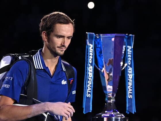 Italy Tennis ATP, Tennis Herren Finals 6701250 21.11.2021 Russia s Daniil Medvedev is pictured before the singles final tennis match of the ATP Finals against Germany s Alexander Zverev at the Pala Alpitour venue in Turin, Italy. Alexey Filippov Sputnik Turin Italy  Copyright: xAlexeyxFilippovx