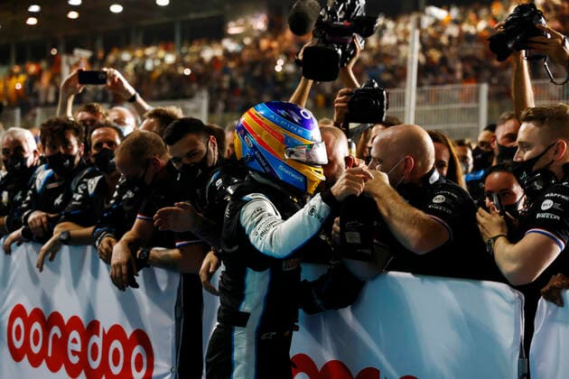 F1 Grand Prix of Qatar 14 Fernando Alonso (ESP, Alpine F1 Team), F1 Grand Prix of Qatar at Losail International Circuit on November 21, 2021 in Doha, Qatar. (Photo by Steven Tee LAT Motorsport Images FIA Pool via HOCH ZWEI) Doha Qatar Poolfoto HOCH ZWEI Pool Motorsport Images ,EDITORIAL USE ONLY