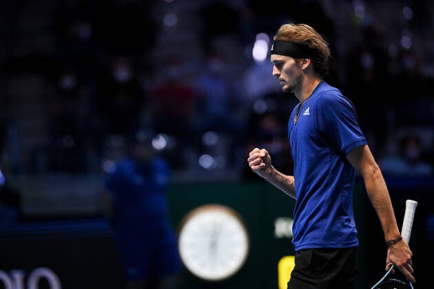 Photo Marco Alpozzi LaPresse November 21, 2021 Turin (Italy) Tennis Nitto ATP, Tennis Herren Finals - men s singles - finals Alexander Zverev Vs Daniil Medvedev In the pic: Alexander Zverev (Germany)  Copyright: xMarcoxAlpozzi LaPressex