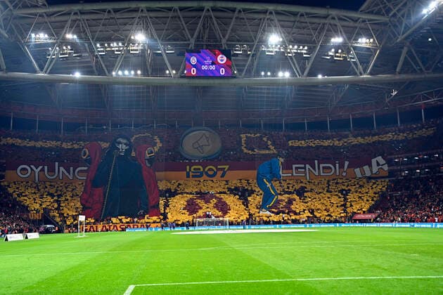 Atmosphere of Nef Stadium before the Turkish super league big derby match between Galatasaray and Fenerbahce at NEF stadium in Istanbul , Turkey on November 21, 2021. 