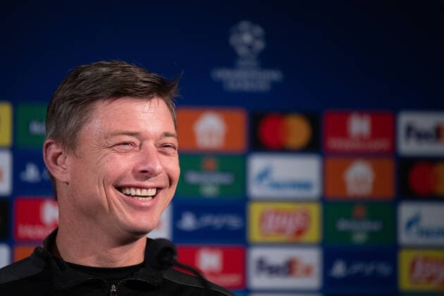 211122 Jon Dahl Tomasson, head coach during a press conference, PK, Pressekonferenz with Malmö FF on November 22, 2021 in Malmö. Photo: Petter Arvidson BILDBYRAN kod PA PA0338 fotboll football soccer fotball champions league träning presskonferens training practice press conference malmö ff bbeng Copyright: PETTERxARVIDSON BB211122PA002