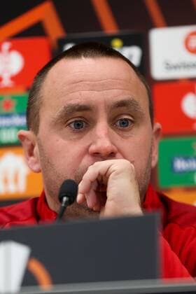 SOCCER - UEFA EL, Rapid vs West Ham VIENNA,AUSTRIA,24.NOV.21 - SOCCER - UEFA Europa League, group stage, SK Rapid Wien vs West Ham United, preview, press conference, PK, Pressekonferenz Rapid. Image shows interim coach Steffen Hofmann (Rapid).  GEPAxpictures xPhilippxBrem