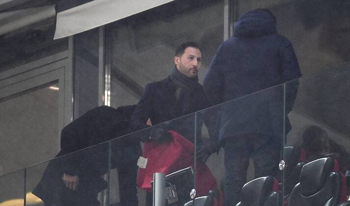 Russia Soccer Europa League Spartak - Napoli 6703457 24.11.2021 Spartak s former head coach Domenico Tedesco is seen in the stands before the Europa League soccer match between Spartak Moscow and Napoli Naples, in Moscow, Russia. Vladimir Astapkovich Sputnik Moscow Russia  Copyright: xVladimirxAstapkovichx