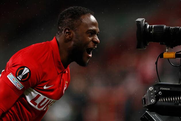 FC Spartak Moscow v SSC Napoli: Group C - UEFA Europa League Victor Moses of Spartak Moscow celebrates a goal during the UEFA Europa League Group C football match between FC Spartak Moscow and SSC Napoli on November 24, 2021 at Otkritie Arena in Moscow, Russia. Moscow Russia  Copyright: xMikexKireevx kireev-fcsparta211124_np0MF