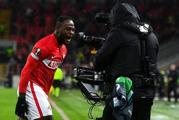 Russia Soccer Europa League Spartak - Napoli 6703526 24.11.2021 Spartak?s Victor Moses poses for the camera during the Europa League soccer match between Spartak Moscow and Napoli Naples, in Moscow, Russia. Vladimir Astapkovich Sputnik Moscow Russia  Copyright: xVladimirxAstapkovichx