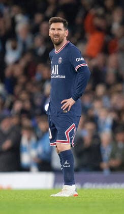 Manchester City v Paris Saint-Germain UEFA Champions League Lionel Messi of Paris Saint-Germain has a look of dejection after Manchester City go 2-1 up during the UEFA Champions League Group A match at the Etihad Stadium, Manchester Content Not Available For UK Newspapers Copyright: xRussellxHartx FIL-16156-0026