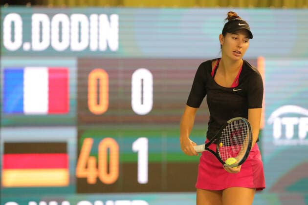 24th November 2021: Ortisei, Italy; WTA25 Ortisei 2021 Tennis Val Gardena SudTirol Tournament ITF under Covid-19 Pandemic. Ortisei, Italy on November 24, 2021. Oceane Dodin (FRA)  ActionPlus12342372 PierrexTeyssot