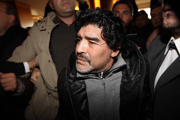Photo Marco Cantile LaPresse 25-02-2013 Naples, Italy news Diego Armando Maradona in Naples In the photo: Diego Armando Maradona  Copyright: xx