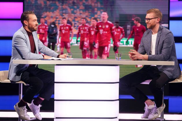 SVEN VOSS, PER MERTESACKER SPORTSTUDIO UEFA CHAMPIONS LEAGUE ZDF MAINZ