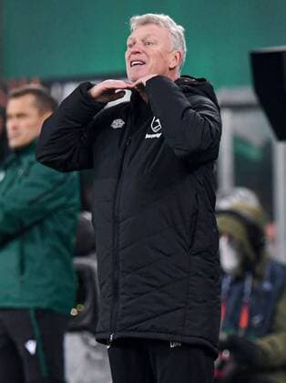 Mandatory Credit: Photo by Simon Dael Shutterstock (12617584co) West Ham manager David Moyes Rapid Vienna v West Ham United, UEFA Europa League, Group H, Football, Weststadion, Vienna, Austria - 25 Nov 2021 EDITORIAL USE ONLY No use with unauthorised audio, video, data, fixture lists, club league logos or live services. Online in-match use limited to 120 images, no video emulation. No use in betting, games or single club league player publications. Rapid Vienna v West Ham United, UEFA Europa League, Group H, Football, Weststadion, Vienna, Austria - 25 Nov 2021 EDITORIAL USE ONLY No use with unauthorised audio, video, data, fixture lists, club league logos or live services. Online in-match use limited to 120 images, no video emulation. No use in betting, games or single club league player publications. Copyright: xSimonxDael Shutterstockx 12617584co
