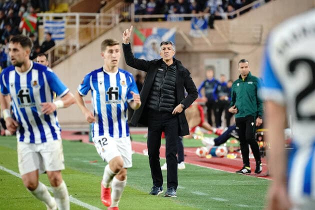 Imanol Alguacil (Entraineur de Real Sociedad) FOOTBALL : AS Monaco vs Real Sociedad - Ligue Europa - Monaco - 25 11 2021 NorbertScanella Panoramic 