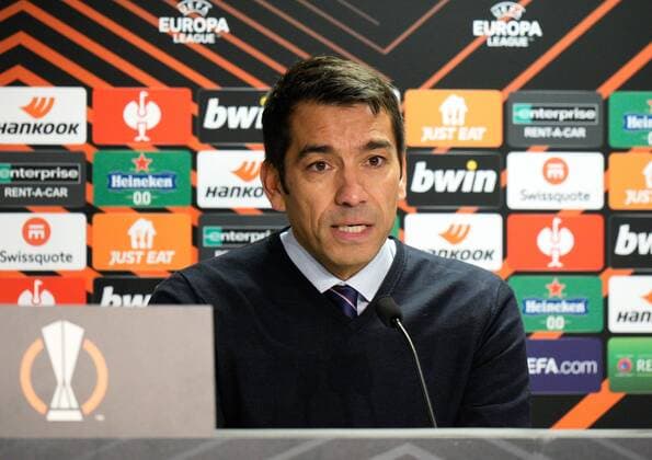 Mandatory Credit: Photo by Stuart Wallace Shutterstock (12617589au) Rangers Manager Giovanni van Bronckhorst speaks to media Rangers v Sparta Prague, UEFA Europa League, Group A, Football, Ibrox Stadium, Glasgow, UK - 25 Nov 2021 EDITORIAL USE ONLY No use with unauthorised audio, video, data, fixture lists, club league logos or live services. Online in-match use limited to 120 images, no video emulation. No use in betting, games or single club league player publications. Rangers v Sparta Prague, UEFA Europa League, Group A, Football, Ibrox Stadium, Glasgow, UK - 25 Nov 2021 EDITORIAL USE ONLY No use with unauthorised audio, video, data, fixture lists, club league logos or live services. Online in-match use limited to 120 images, no video emulation. No use in betting, games or single club league player publications. Copyright: xStuartxWallace Shutterstockx 12617589au