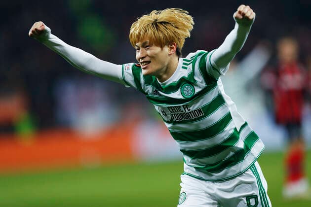 Kyogo Furuhashi (Celtic), NOVEMBER 25, 2021 - Football Soccer : UEFA Europa League group stage Group G match between Bayer Leverkusen 3-2 Celtic at BayArena in Leverkusen, Germany. Noxthirdxpartyxsales  (175269895)