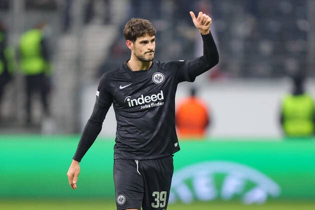 Eintracht Frankfurt - Royal Antwerp FC, UEFA Europa League Goncalo Paciencia (Eintracht Frankfurt, 39). Spiel der UEFA Europa League zwischen Eintracht Frankfurt und Royal Antwerpen am 25. November 2021 im Deutsche Bank Park in Frankfurt am Main., Frankfurt am Main Hessen Deutschland Deutsche Bank Park