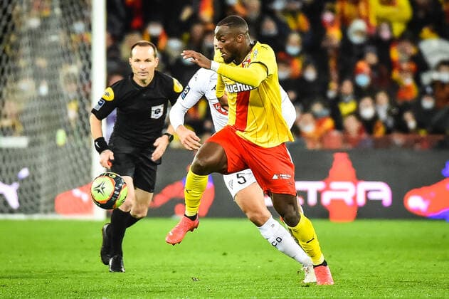 Ignatius GANAGO of Lens FOOTBALL : RC Lens vs Angers SCO - Ligue 1 Uber Eats - 26 11 2021 MatthieuMirville Panoramic 