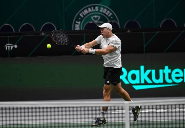 2021 Davis Cup Finals , Innsbruck 4Day Saturday 27.11 Germany v Austria 1.Match Dominik Koepfer (GER) v Jurij Rodionov (AUT) Dominik Koepfer (GER)