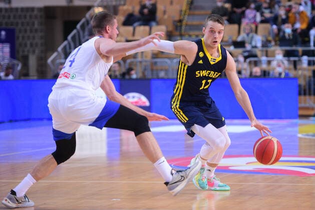 211128 Ludvig Hakanson of Sweden during the FIBA 2023 World Cup Qualifier basketball match between Slovenia and Sweden on November 28, 2021 in Koper, Slovenia. Photo: Martin Metelko BILDBYRAN Cop 277 basket basket world cup-qualifier basketball bbeng fiba basket 2021 slovenia slovenien sverige sweden vm-kval Copyright: MARTINxMETELKO BB211128ZS040