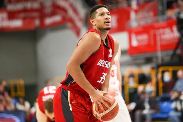 Basketball, WM Quali, Polen - Deutschland 2021.11.28 Lublin Koszykowka Kwalifikacje do Mistrzostw Swiata 2023 Polska - Niemcy N z Karim Jallow Foto Wojciech Szubartowski Press Focus 2021.11.28 Lublin FIBA Basketball World Cup 2023 European Qualifiers Poland - Germany Karim Jallow Credit: Wojciech Szubartowski Press Focus NEWSPIX.PL --- Newspix.pl  20211128PF_WS014