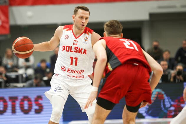 Basketball, WM Quali, Polen - Deutschland 2021.11.28 Lublin Koszykowka Kwalifikacje do Mistrzostw Swiata 2023 Polska - Niemcy N z Marcel Ponitka Justus Hollatz Foto Wojciech Szubartowski Press Focus 2021.11.28 Lublin FIBA Basketball World Cup 2023 European Qualifiers Poland - Germany Marcel Ponitka Justus Hollatz Credit: Wojciech Szubartowski Press Focus NEWSPIX.PL --- Newspix.pl  20211128PF_WS017