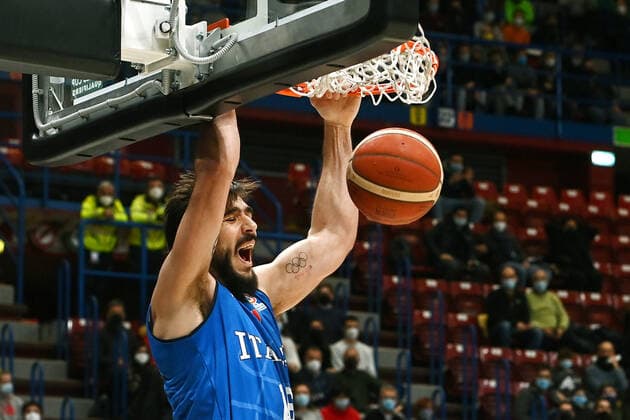 Basketball, WM Quali, Italien - Niederlande Db Milano 29 11 2021 - qualificazioni Mondiali 2023 di basket Italia-Olanda foto Daniele Buffa Image nella foto: Amedeo Vittorio Tessitori 