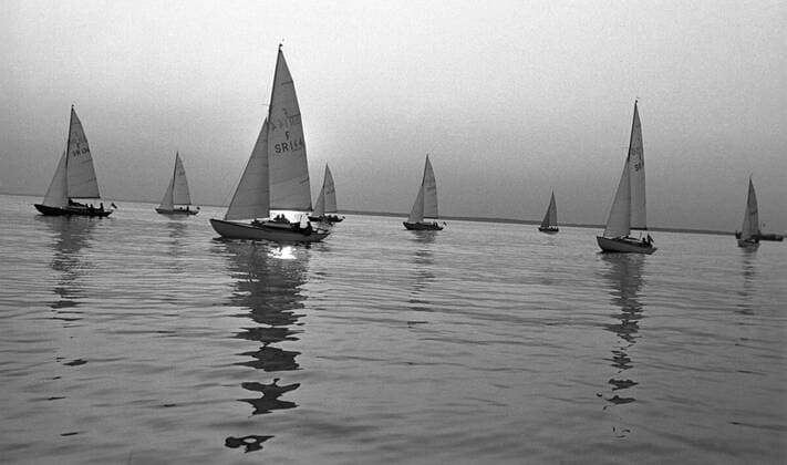 Yachts in Parnu Bay 5548831 22.07.1975 Estonian SSR. Yachts in the Parnu Bay. Valeriy Shustov Sputnik Estonia  Copyright: xValeriyxShustovx
