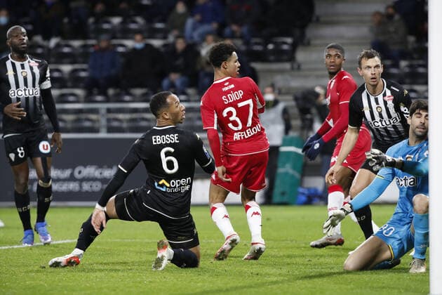 But de S Diop (AS Monaco) FOOTBALL : Angers Vs Monaco - Ligue 1 - 01 12 2021 MichaelBaucher Panoramic 