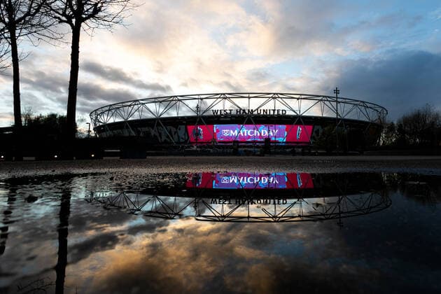 West Ham United v Brighton and Hove Albion - Premier League A general view outside the stadium is seen prior to the Premier League match between West Ham United and Brighton and Hove Albion at the London Stadium, Stratford on Wednesday 1st December 2021.  Copyright: xMIxNewsx originalFilename:fletcher-westhamu211201_np7vf.jpg