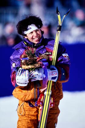 SCHNEIDER Vreni Team SUI Ski Alpine Olympiasiegerin im Slalom der Frauen Olympische Winterspiele 1994 in Lillehammer am 26. 02.1994 in Hafjellin Lillehammer *** SCHNEIDER Vreni Team SUI Ski Alpine Olympic Champion in the Womens Slalom 1994 Olympic Winter Games in Lillehammer on 26 02 1994 in Hafjellin Lillehammer