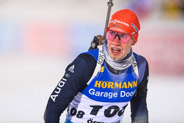 211202 Johannes Kuehn of Germany competes in men s 10 km sprint during the IBU Biathlon World Cup on December 2, 2021 in Östersund. Photo: Maxim Thore BILDBYRAN kod MT MT0261 skidskytte biathlon ibu world cup day 6 men s 10 km sprint bbeng herr dag 6 sprint världscupen östersund tyskland *** 211202 Johannes Kuehn of Germany competes in men s 10 km sprint during the IBU Biathlon World Cup on December 2, 2021 in Östersund Photo Maxim Thore BILDBYRAN code MT MT0261 biathlon biathlon ibu world cup day 6 men s 10 km sprint bbeng men day 6 sprint world cup östersund germany,  Copyright: MAXIMxTHORE BB211202MT292