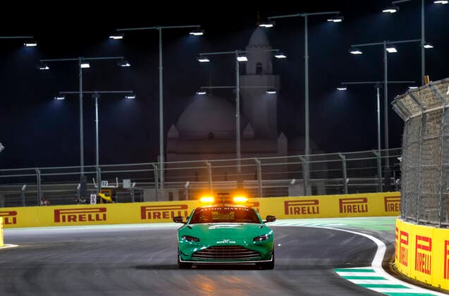 F1 Safety Car, Aston Martin Vantage, F1 Grand Prix of Saudi Arabia at Jeddah Corniche Circuit on December 2, 2021 in Jeddah, Saudi Arabia. (Photo by HOCH ZWEI) Jeddah Saudi Arabia