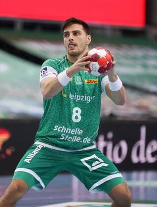 Leipzig, 02.12.2021, Arena Leipzig, Handball, 1.Bundesliga , DHfK Leipzig vs. Balingen-Weilstetten 31:24 (16:15) , Im Bild; Lucas Krzikalla (8, Leipzig) ,