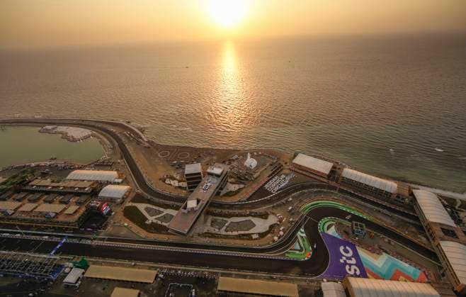General view, F1 Grand Prix of Saudi Arabia at Jeddah Corniche Circuit on December 3, 2021 in Jeddah, Saudi Arabia. (Photo by HOCH ZWEI) Jeddah Saudi Arabia
