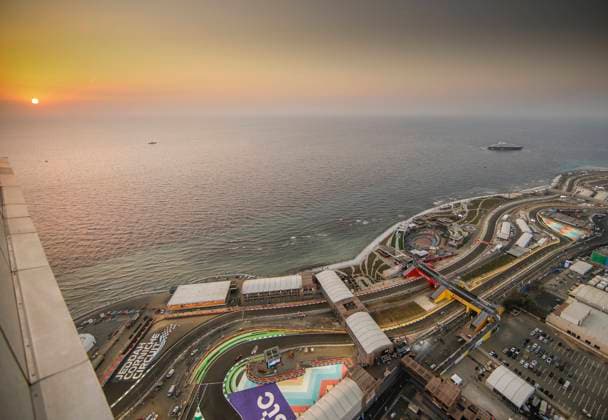 General view, F1 Grand Prix of Saudi Arabia at Jeddah Corniche Circuit on December 3, 2021 in Jeddah, Saudi Arabia. (Photo by HOCH ZWEI) Jeddah Saudi Arabia