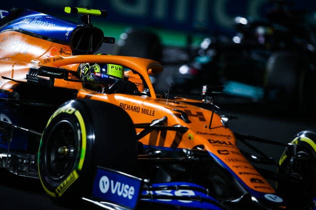04 NORRIS Lando (gbr), McLaren MCL35M, action during the Formula 1 stc Saudi Arabian Grand Prix 2021, 21th round of the 2021 FIA Formula One World Championship, WM, Weltmeisterschaft from December 3 to 5, 2021 on the Jeddah Corniche Circuit, in Jeddah, Saudi Arabia - F1 - SAUDI ARABIAN GRAND PRIX 2021 DPPI Panoramic  20211204_GOODEN_FG0O2732